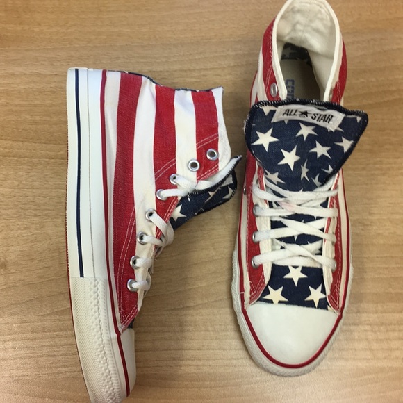 striped high top converse